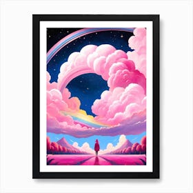 Surreal Rainbow Clouds Sky Painting (11) Art Print