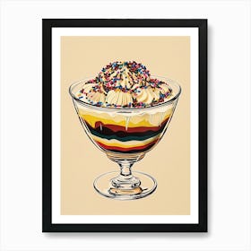 Retro Trifle Minimalist Illustration Art Print