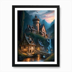 Castle At Night 1 Art Print