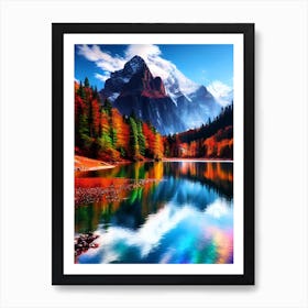 Autumn Lake In The Mountains Art Print