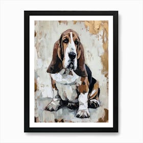 Basset Hound Acrylic Painting 3 Art Print