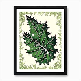 Long Eared Holly Fern 1 Vintage Botanical Poster Art Print