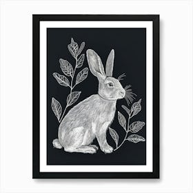 Holland Lop Rabbit Minimalist Illustration 2 Art Print