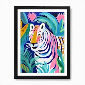 Harsh Tiger In The Jungle, Matisse Inspired Art Print