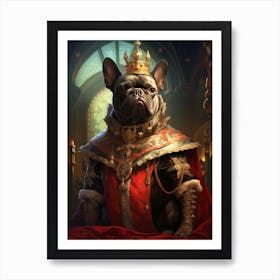 French Bulldog King 3 Art Print