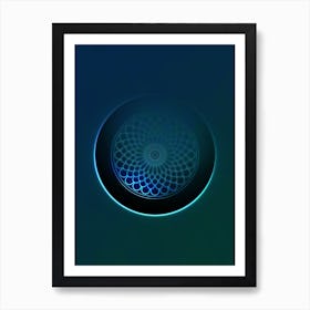Geometric Neon Glyph on Jewel Tone Triangle Pattern 374 Art Print