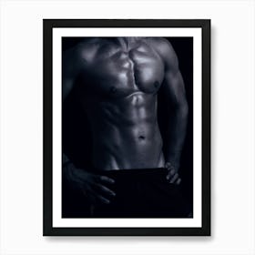 Muscular Man Posing 3 Art Print