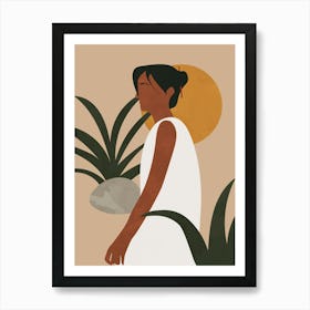 Botanical Woman Abstract Boho Art Print