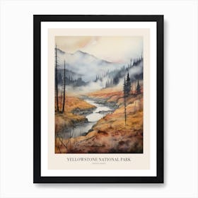 Autumn Forest Landscape Yellowstone National Park Poster Art Print