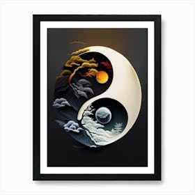 Repeat 3, Yin and Yang Illustration Art Print