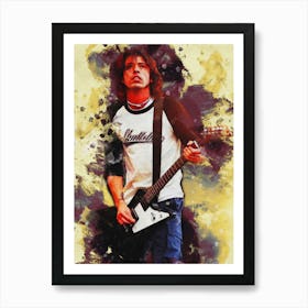 Smudge Of Portrait Dave Grohl Live Art Print