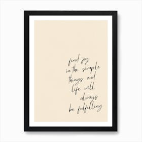 Find Joy In The Simple Things Quote Print Positive quotes Inspirational Quote Minimalist Print Printable Wall Art INSTANT DOWNLOAD Art Print