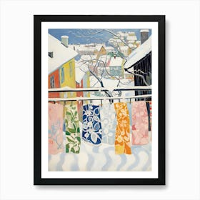 The Windowsill Of Lillehammer   Norway Snow Inspired By Matisse 1 Art Print