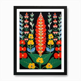 Flower Motif Painting Snapdragon 4 Art Print