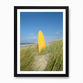 Yellow Surfboard Art Print