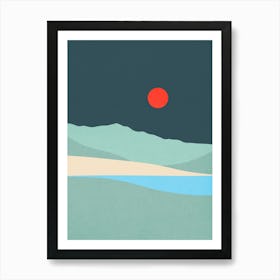 Watercolor sunset landscape 26 Art Print