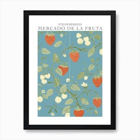 Mercado De La Fruta Strawberries Illustration 7 Poster Art Print