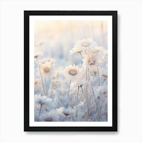 Frosty Botanical Daisy Art Print