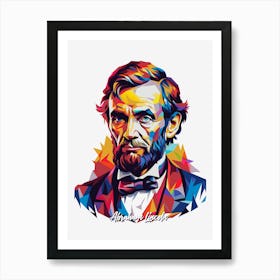 Abraham Lincoln 1 Portrait WPAP Pop Art Art Print