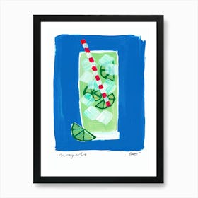 Blue Mojito Cocktail Poster