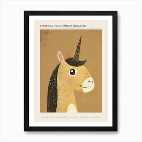 Muted Pastel Unicorn Portrait Kids Storybook 4 Poster Art Print