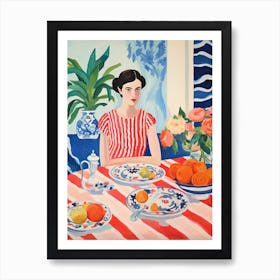 Girl At Lunch Art Print