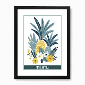 Pineapple Tree Illustration Flat 1 Poster Art Print