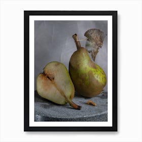 Pears On Marble Art Print