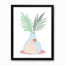 Vase With Palm Art Print