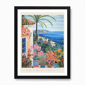 Poster Of Laguna Beach, California, Matisse And Rousseau Style 4 Art Print