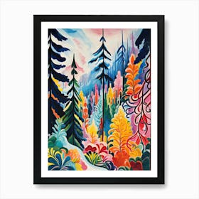 Winter Snow Snow Coniferous Forest Illustration 6 Affiche