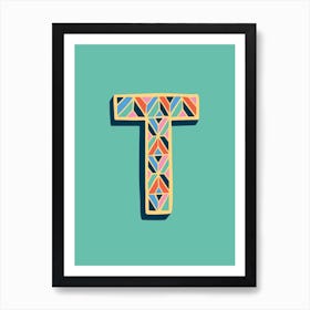 Letter T Typographic Art Print