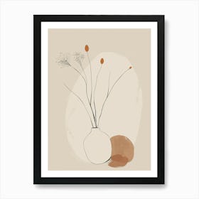 Cape Town Botanical Garden Boho Line Art Art Print