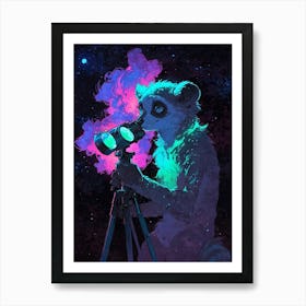 Raccoon In Space Art Print