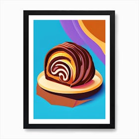 Chocolate Babka Bakery Product Matisse Inspired Pop Art Art Print