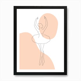 Minimalistic ballerina decoration in neutral tones Art Print