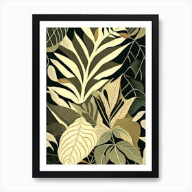 Leaf Pattern Rousseau Inspired 3 Art Print