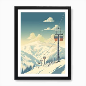 Heavenly Mountain Resort   California Nevada, Usa, Ski Resort Illustration 2 Simple Style Art Print