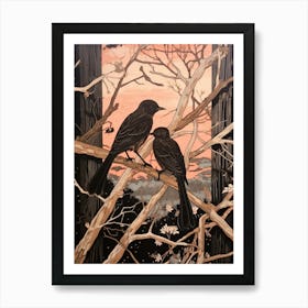 Art Nouveau Birds Poster Chimney Swift 1 Art Print