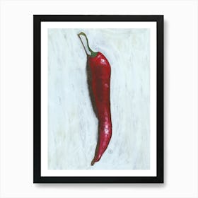 Chilli Pepper - Vertical painting red white food kitchen art Anton Maliar still life Art Print