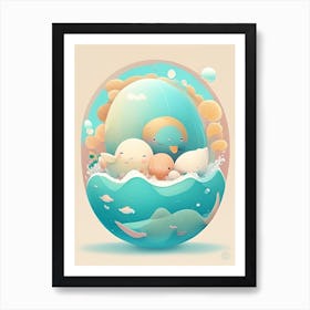 Tide Kawaii Kids Space Art Print