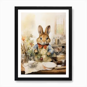 Bunny Crafting Luck Rabbit Prints Watercolour 4 Art Print