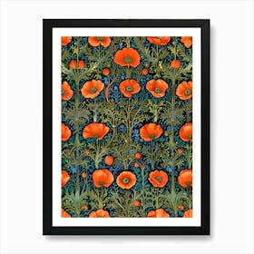 William Morris Poppies 1 Art Print