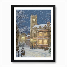 Vintage Winter Illustration Oxford United Kingdom 1 Art Print