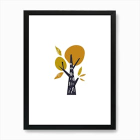 Funny Mushroom Tree Art Art Print