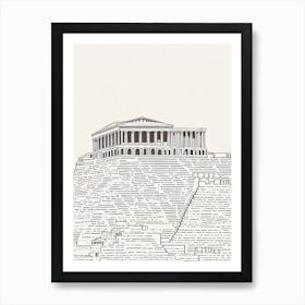 Acropolis 2 Athens Boho Landmark Illustration Art Print