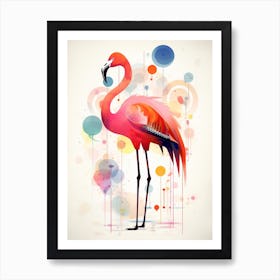 Bird Painting Collage Flamingo 4 Art Print