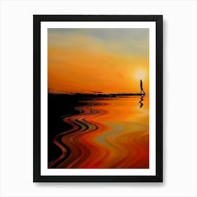 Sunset At The Beach 3 Art Print