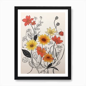 Sunflowers Luckycharms Art Print