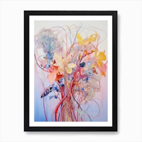 Abstract Flower Painting Kangaroo Paw 1 Art Print